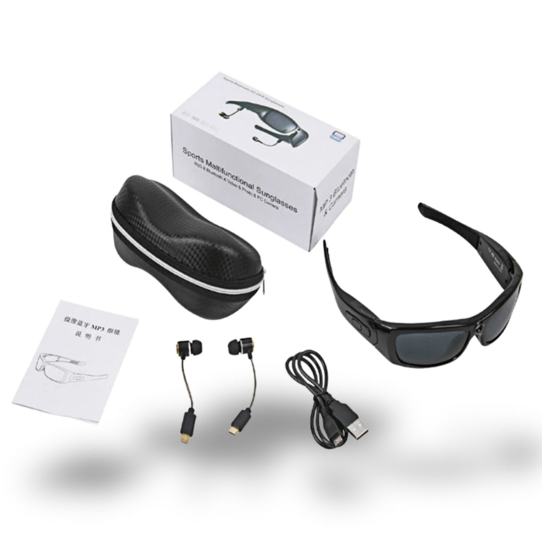 Lunettes Bluetooth avec Caméra <br> Ecouteurs Amovibles pour Musique